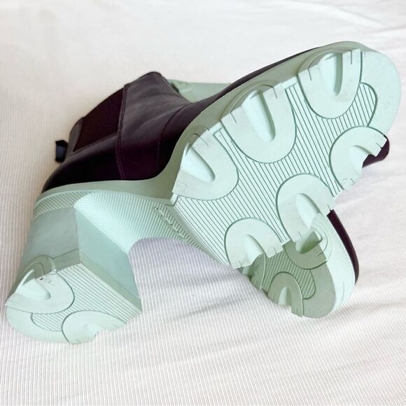 Sorel Women Boots Brex Block Heel Waterproof Leather Chelsea Platform Chunky 9 - Picture 4 of 5